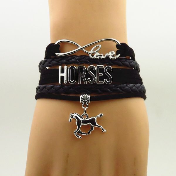 infinity black horse bracelets charm horse bangle bracelet black rope and black leather bracelet for woman and man, Golden;silver
infinity black horse bracelets charm horse bangle bracelet black rope and black leather bracelet for woman and man, Golden;silver
