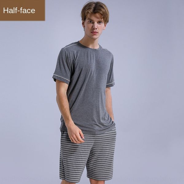 e0rfc male modal striped short-sleeved sleeping suit middle-aged summer thin large size can wear clothes clothes home furnishing clothing mo, Blue;red
e0rfc male modal striped short-sleeved sleeping suit middle-aged summer thin large size can wear clothes clothes home furnishing clothing mo, Blue;red