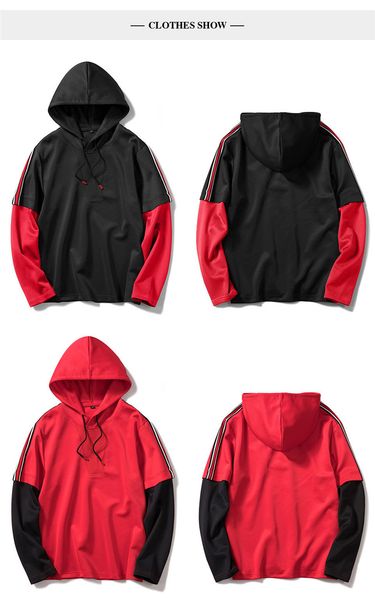 сыпучие контраст цвета o шеи sweatshiirts поддельный 2pcs мужская одежда весна осень мужской конструктор повседневный hoodie, Black
сыпучие контраст цвета o шеи sweatshiirts поддельный 2pcs мужская одежда весна осень мужской конструктор повседневный hoodie, Black