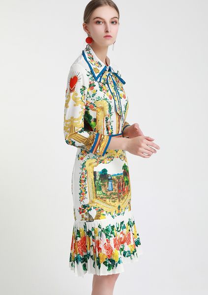 european and korean print 100-pleated dress 2020 spring and autumn new long-sleeved lapel with waist seal french retro elegance
european and korean print 100-pleated dress 2020 spring and autumn new long-sleeved lapel with waist seal french retro elegance