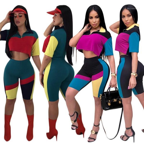 neck short sleeve t shirts and slim shorts summer fashion nigh club womens sets women patchwork tracksuits zipper lapel, Gray
neck short sleeve t shirts and slim shorts summer fashion nigh club womens sets women patchwork tracksuits zipper lapel, Gray