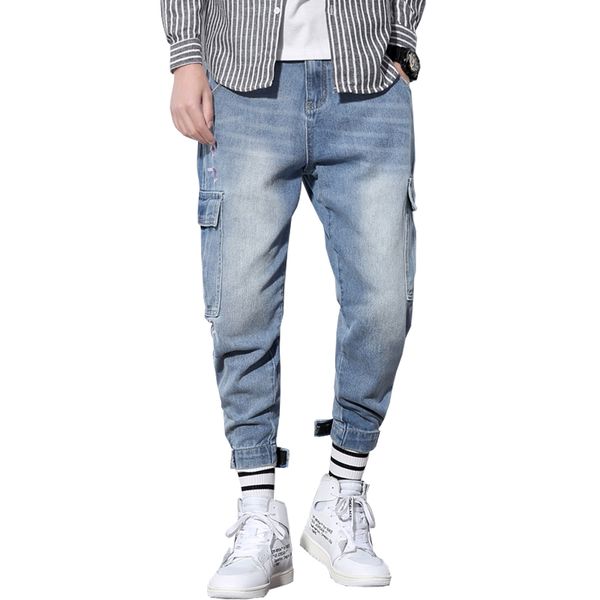 2020 jeans men blue slim straight denim pants casual streetwear men's trousers ankle length man homme jeans, Black
2020 jeans men blue slim straight denim pants casual streetwear men's trousers ankle length man homme jeans, Black