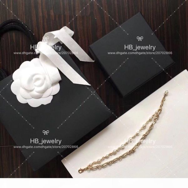 popular fashion brand high version double pearl bracelet for lady design women party wedding luxury jewelry for bride with box, Black 
popular fashion brand high version double pearl bracelet for lady design women party wedding luxury jewelry for bride with box, Black