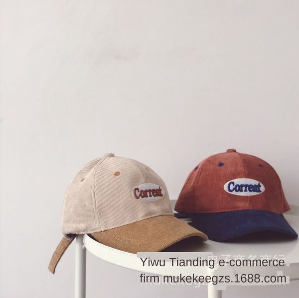 new corduroy color matching letter embroidery children's hat hip-hop baseball baseball cap baby concave shape hip-hop cap, Blue;gray
new corduroy color matching letter embroidery children's hat hip-hop baseball baseball cap baby concave shape hip-hop cap, Blue;gray