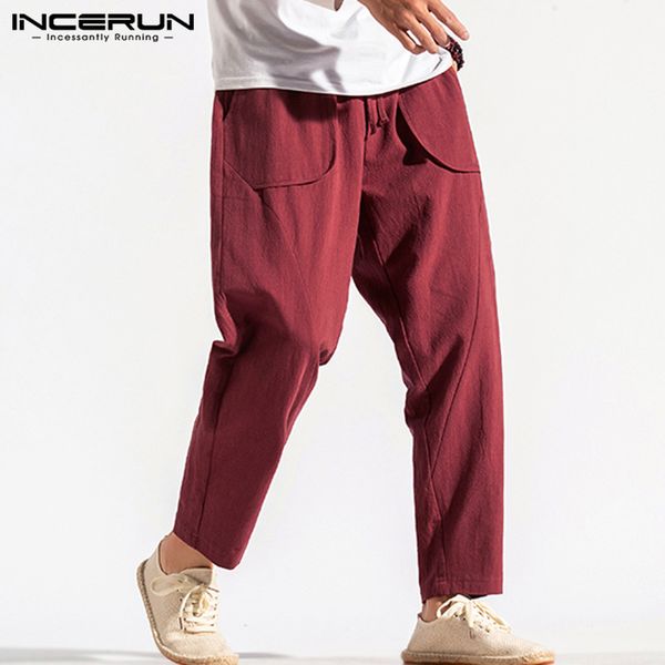 men harem pants loose cotton linen bottoms men casual solid color joggers vintage pockets drawstring trousers hombre incerun 5xl, Black
men harem pants loose cotton linen bottoms men casual solid color joggers vintage pockets drawstring trousers hombre incerun 5xl, Black