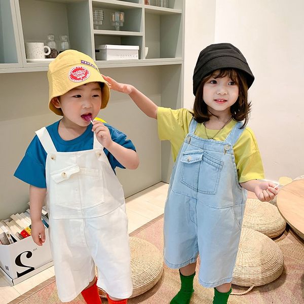 boys' and girls' denim belt clothing children's loose jumpsuit pants cute five-legged pants children's clothing for 3-8, Blue
boys' and girls' denim belt clothing children's loose jumpsuit pants cute five-legged pants children's clothing for 3-8, Blue