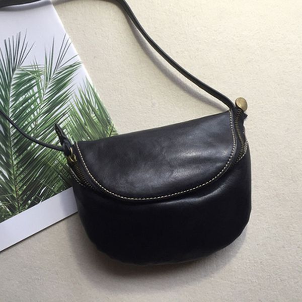 the new small shoulder bag first layer cowhide shoulder diagonal bag retro handmade leather mini
