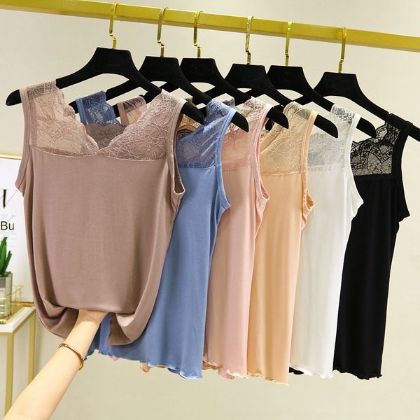 2020 new modal lace vest camisole lace vest large size wooden ear small sling solid color large size ladies sleeveless base shirt, Camo
2020 new modal lace vest camisole lace vest large size wooden ear small sling solid color large size ladies sleeveless base shirt, Camo