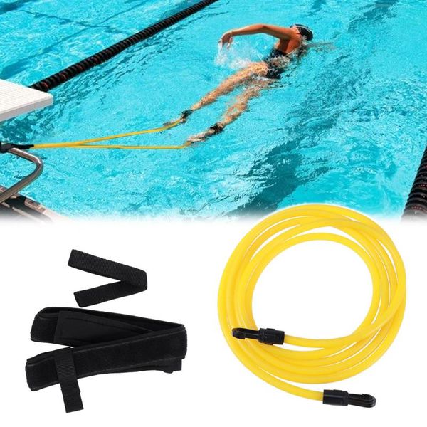 1 set m/4m yellow swimming resistance belt swim training band swim elastic exerciser belt with one waist strap one loop, Black;gray 
1 set m/4m yellow swimming resistance belt swim training band swim elastic exerciser belt with one waist strap one loop, Black;gray