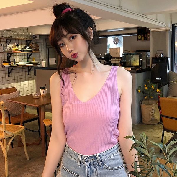 net red small camisole female outside wearing elegant vest vest style versatile slim sleeveless knitted base purple summer, Camo
net red small camisole female outside wearing elegant vest vest style versatile slim sleeveless knitted base purple summer, Camo