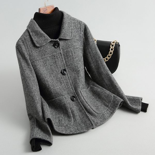 new double-sided women's clothing new short short woolen coat double-sided woolen coat women's clothing wool wool, Black
new double-sided women's clothing new short short woolen coat double-sided woolen coat women's clothing wool wool, Black