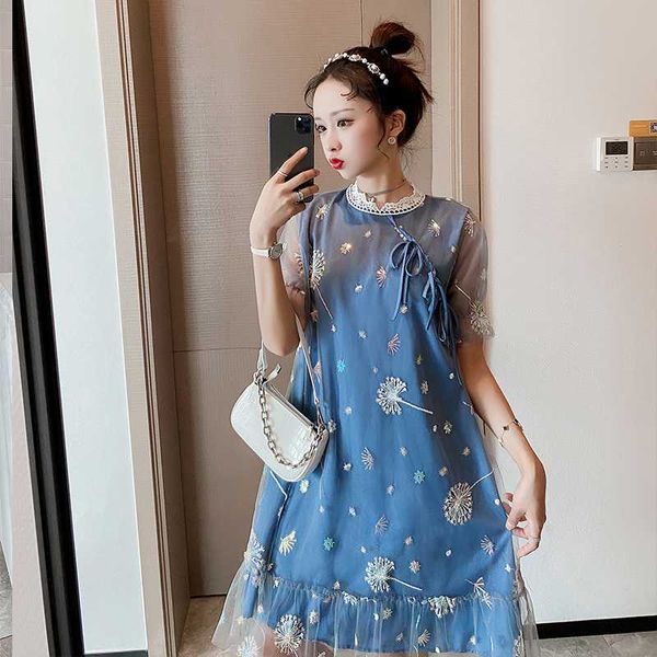 5863# maternity clothes summer short sleeve gauze patchwork loose stylish dress for pregnant women mom dress, White
5863# maternity clothes summer short sleeve gauze patchwork loose stylish dress for pregnant women mom dress, White