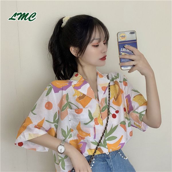 lmc/fresh simple loose women sweet short sleeves chiffon shirts vintage retro summer notched print casual all-match, White
lmc/fresh simple loose women sweet short sleeves chiffon shirts vintage retro summer notched print casual all-match, White