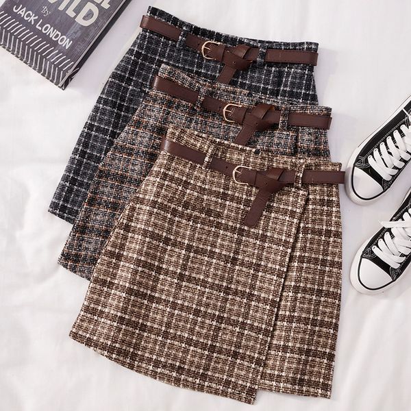 2020 autumn winter wool plaid skirt for women high waist sashes skirts casual a line female short skirt bottoms faldas, Black
2020 autumn winter wool plaid skirt for women high waist sashes skirts casual a line female short skirt bottoms faldas, Black