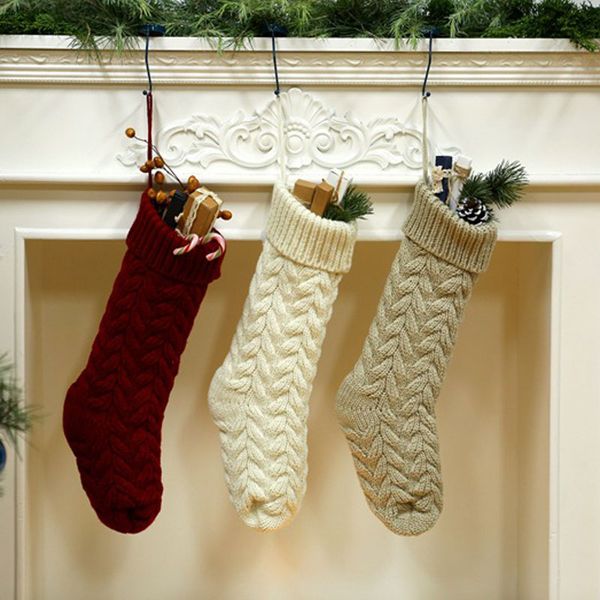 46cm new knit hanging pure color leaf christmas stocking candy gifts bag party holiday christmas decoration festive supplies
46cm new knit hanging pure color leaf christmas stocking candy gifts bag party holiday christmas decoration festive supplies