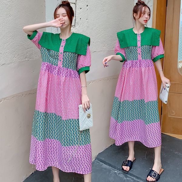 pregnant women breastfeeding dress large lace tutn-down collar patchwork block color maternity nursing dress fashion beach, White
pregnant women breastfeeding dress large lace tutn-down collar patchwork block color maternity nursing dress fashion beach, White