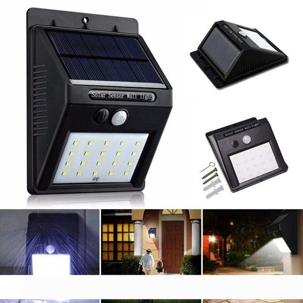 

20LED Solar Power PIR Motion Sensor Wall Light Outdoor Waterproof Street Yard Path Home Garden Security Lamp Energy Saving