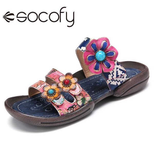 socofy women bohemia style leather slippers beaded floral hook loop open toe flat sandals outdoor casual beach shoes 2020, Black
socofy women bohemia style leather slippers beaded floral hook loop open toe flat sandals outdoor casual beach shoes 2020, Black