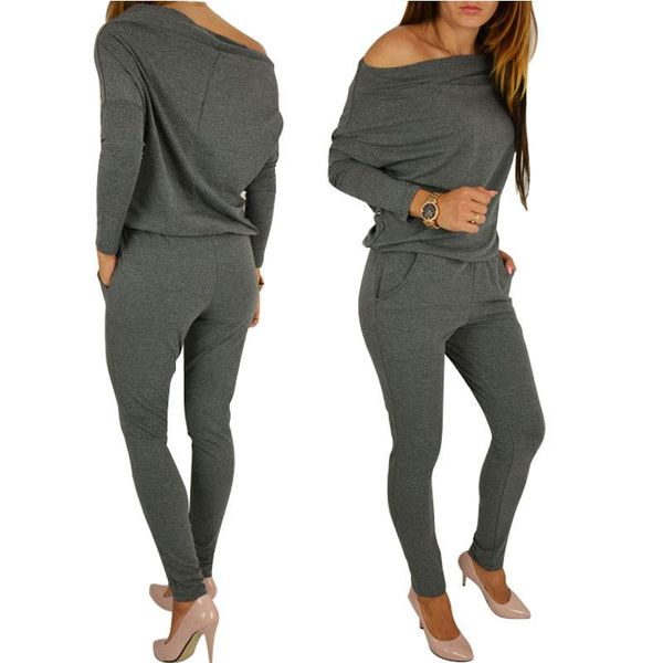 spring summer women jumpsuit fashion elegant off shoulder casual long sleeve jumpsuits lady boysuit, Gray
spring summer women jumpsuit fashion elegant off shoulder casual long sleeve jumpsuits lady boysuit, Gray