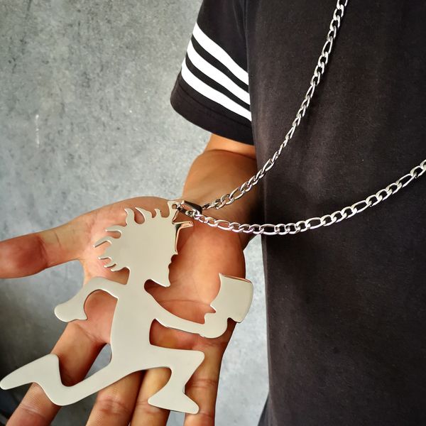 men hip-hop jewelry 5in big hatchetman twiztid icp charm s.steel pandent figaro chain 7mm 18--40 inch, Silver
men hip-hop jewelry 5in big hatchetman twiztid icp charm s.steel pandent figaro chain 7mm 18--40 inch, Silver