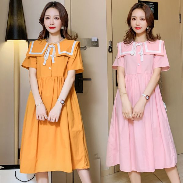6660# maternity dress summer cotton short sleeve fashion loose stylish dress for pregnant women mom, White
6660# maternity dress summer cotton short sleeve fashion loose stylish dress for pregnant women mom, White