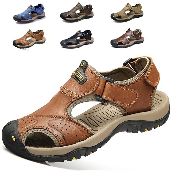 men leather sandals summer soft bottom beach shoes men's non-slip baotou sandals outdoor casual men shoes gladiator 2.5, Black
men leather sandals summer soft bottom beach shoes men's non-slip baotou sandals outdoor casual men shoes gladiator 2.5, Black