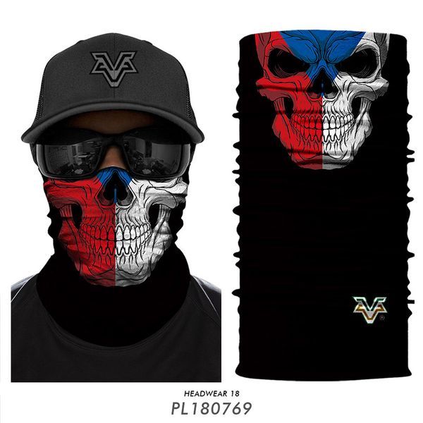 

cycling caps & masks 3d seamless magic skull halloween mask motorcycling racing camping snowboard face skating running climbing skiing, Black