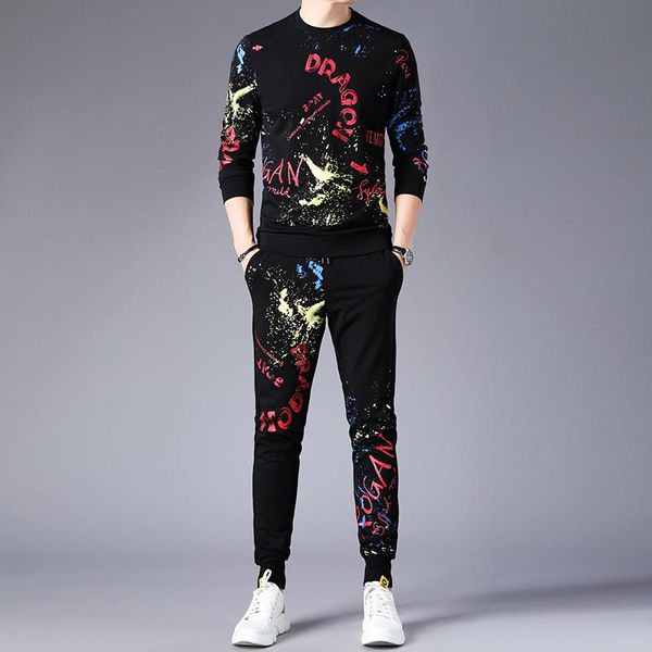 2020 autumn winter new fashion men's tracksuits print casual sportwear two-piece suit hooded+pants men's tracksuits men sweatshirt, Gray 
2020 autumn winter new fashion men's tracksuits print casual sportwear two-piece suit hooded+pants men's tracksuits men sweatshirt, Gray