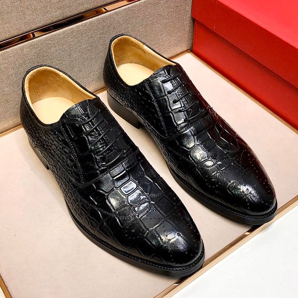 new high-quality men's embossed leather dress shoes, men's fashion dress wedding shoes, men's high-quality cowhide lace-up wo, Black
new high-quality men's embossed leather dress shoes, men's fashion dress wedding shoes, men's high-quality cowhide lace-up wo, Black