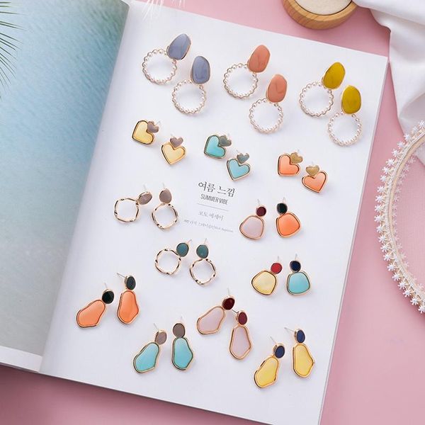 mengjiqiao new vintage colorful heart geometric acrylic dangle earrings for women circle pearl drop glaze pendientes jewelry, Silver
mengjiqiao new vintage colorful heart geometric acrylic dangle earrings for women circle pearl drop glaze pendientes jewelry, Silver