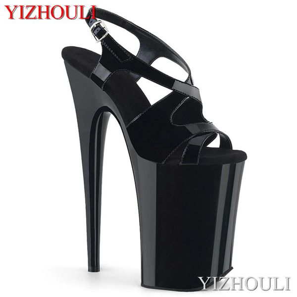 23 cm ultra high heels, summer women's cross vamp, stiletto pole dancing nightclub 9 inch sandals, Black
23 cm ultra high heels, summer women's cross vamp, stiletto pole dancing nightclub 9 inch sandals, Black