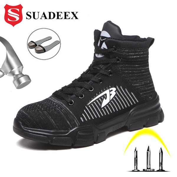 suadeex work shoes men anti-smashing steel toe cap ankle work boots men male winter construction safety shoes plug size 37-48, Black
suadeex work shoes men anti-smashing steel toe cap ankle work boots men male winter construction safety shoes plug size 37-48, Black