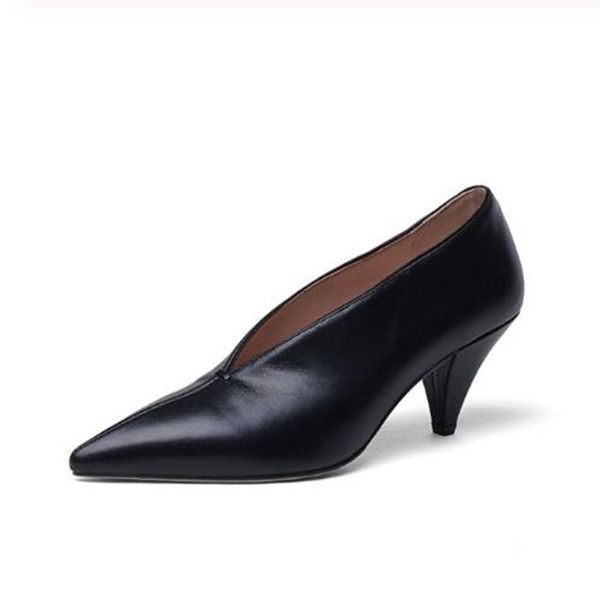 women genuine leather shoes cow leather sheep suede spike heels pointed toe women pumps professional office career, Black
women genuine leather shoes cow leather sheep suede spike heels pointed toe women pumps professional office career, Black
