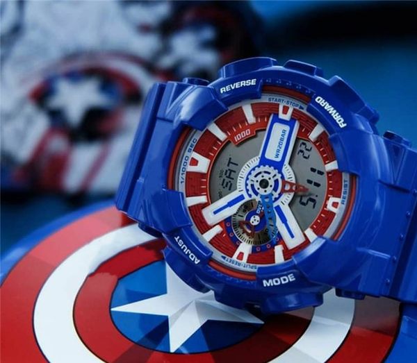 the lastest new marvel hero sport watches g style shock clock relojes de lujo para hombre led digital watch edition chronograph, Slivery;brown 
the lastest new marvel hero sport watches g style shock clock relojes de lujo para hombre led digital watch edition chronograph, Slivery;brown