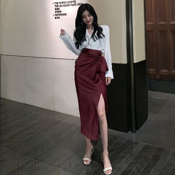 mazefeng 2020 new solid chiffon split skirt casual fashion long skirts for women spring summer lace-up elegant female skirt, Black
mazefeng 2020 new solid chiffon split skirt casual fashion long skirts for women spring summer lace-up elegant female skirt, Black