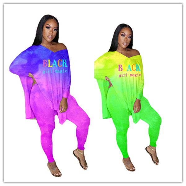 black girl magic letter print women two piece outfits loose tracksuit long sleeve v-neck t shirt pants casual designer clothes s-xxl d8508, White
black girl magic letter print women two piece outfits loose tracksuit long sleeve v-neck t shirt pants casual designer clothes s-xxl d8508, White