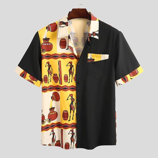 man fashion printed loose camisa streetwear hombre chemise men patchwork shirts summer short sleeve lapel blusas s-5xl incerun, White;black
man fashion printed loose camisa streetwear hombre chemise men patchwork shirts summer short sleeve lapel blusas s-5xl incerun, White;black