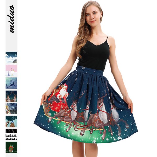 2020 christmas deer digital printing women's autumn skirt elastic waist casual fluffy skirt, Black
2020 christmas deer digital printing women's autumn skirt elastic waist casual fluffy skirt, Black
