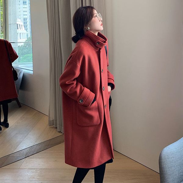 wide-waisted long winter fashion wool coats vintage solid wool blend coat and jacket single breasted elegant coat femenino, Black
wide-waisted long winter fashion wool coats vintage solid wool blend coat and jacket single breasted elegant coat femenino, Black