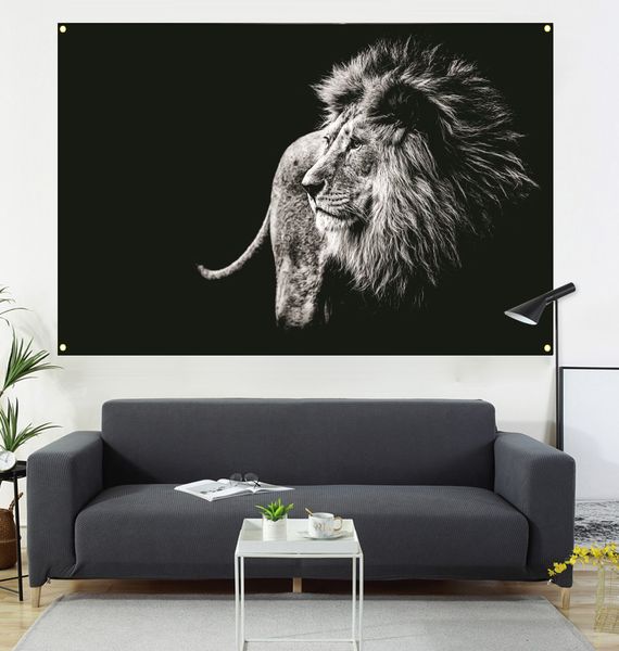 all lions hang paintings and flags, living room decoration, sofa background, 600d4 buckle, 100 * 150cm
all lions hang paintings and flags, living room decoration, sofa background, 600d4 buckle, 100 * 150cm
