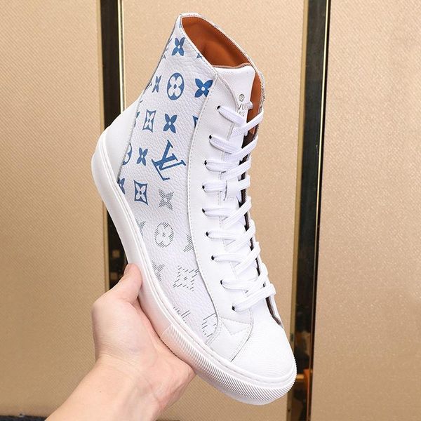 tattoo sneaker boot mens shoes autumn and winter fashion breathable footwears casual high lace -up men shoes chaussures pour hommes, Black