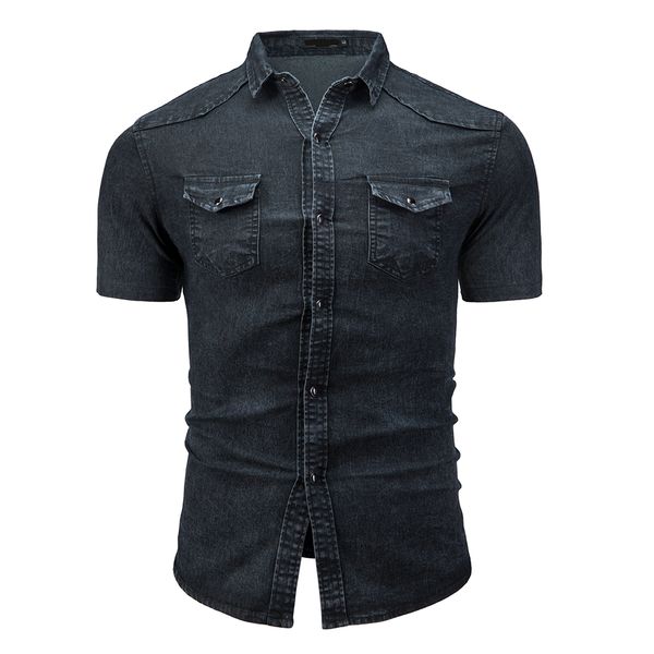 lapel neck denim shirt 2020 summer designer short-sleeved men's blue slim and old washed denim shirt plus size jacket m-3xl, Black;brown
lapel neck denim shirt 2020 summer designer short-sleeved men's blue slim and old washed denim shirt plus size jacket m-3xl, Black;brown