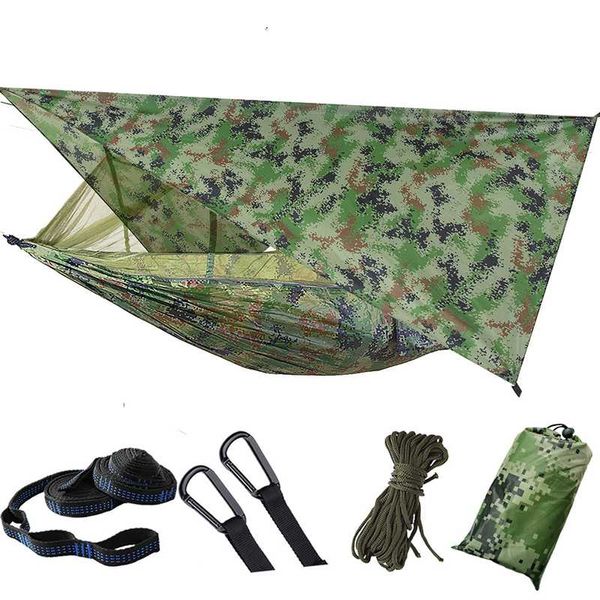 Lightweight Portable Camping Hammock And Tent Awning Rain Tarp Tent Waterproof Mosquito Net Hammock Sunshade Canopy Hammocks
