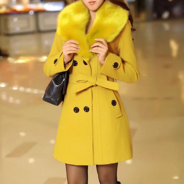 women's wool & blends women plus size sashes long double breasted office ladies vintage faux fur overcoat winter coat 5xl yellow/khaki, Black
women's wool & blends women plus size sashes long double breasted office ladies vintage faux fur overcoat winter coat 5xl yellow/khaki, Black