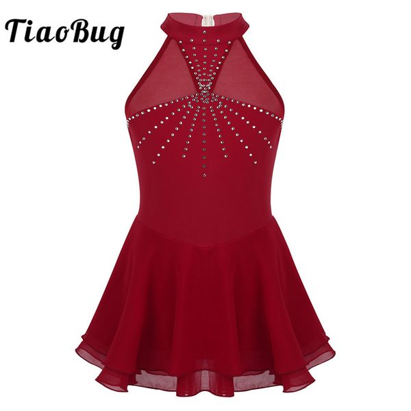 tiaobug kids teens sleeveless sparkly rhinestones mesh splice figure skating dress girls ballet gymnastics leotard dance wear, Black;red
tiaobug kids teens sleeveless sparkly rhinestones mesh splice figure skating dress girls ballet gymnastics leotard dance wear, Black;red