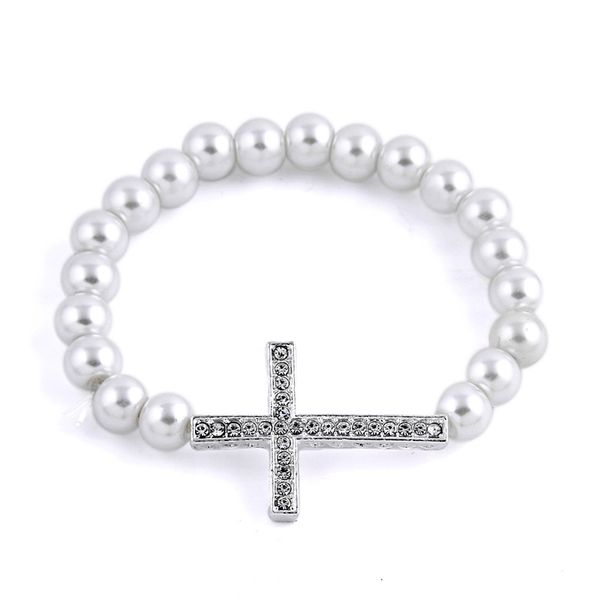 trendy female plastic pearl rhinestone cross charms bracelet beads bracelet in jewerly bangle for women fashion gift to friends, Black
trendy female plastic pearl rhinestone cross charms bracelet beads bracelet in jewerly bangle for women fashion gift to friends, Black