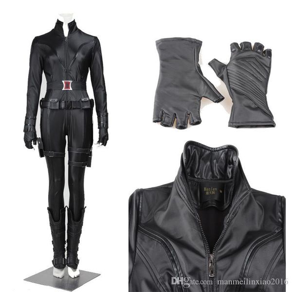 

2016 new movie the avengers black widow cosplay costume black widow natasha romanoff cosplay costume superhero costume, Black;red