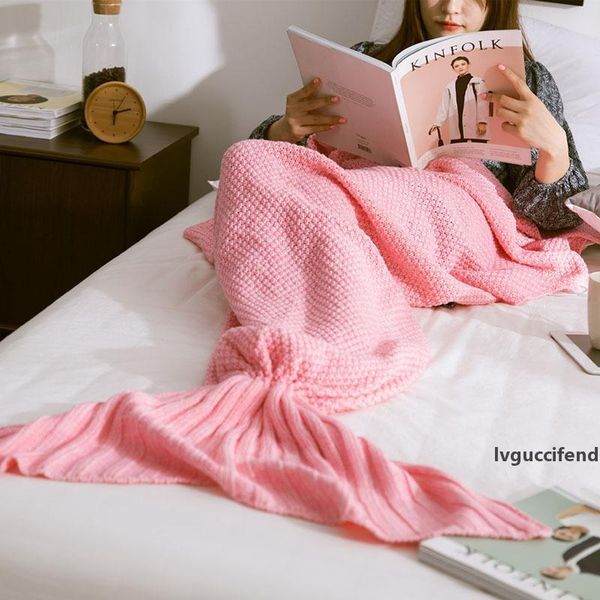 2018 knitted mermaid blankets sleeping wrap 180*90cm tv sofa mermaid tail blanket crocheted bag bedding cover
2018 knitted mermaid blankets sleeping wrap 180*90cm tv sofa mermaid tail blanket crocheted bag bedding cover