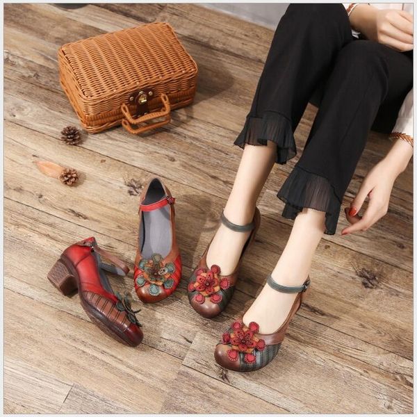 2020 vintage women pumps comfortable genuine leather high heel shoes women round toe casual thick heel single shoes mother, Black
2020 vintage women pumps comfortable genuine leather high heel shoes women round toe casual thick heel single shoes mother, Black