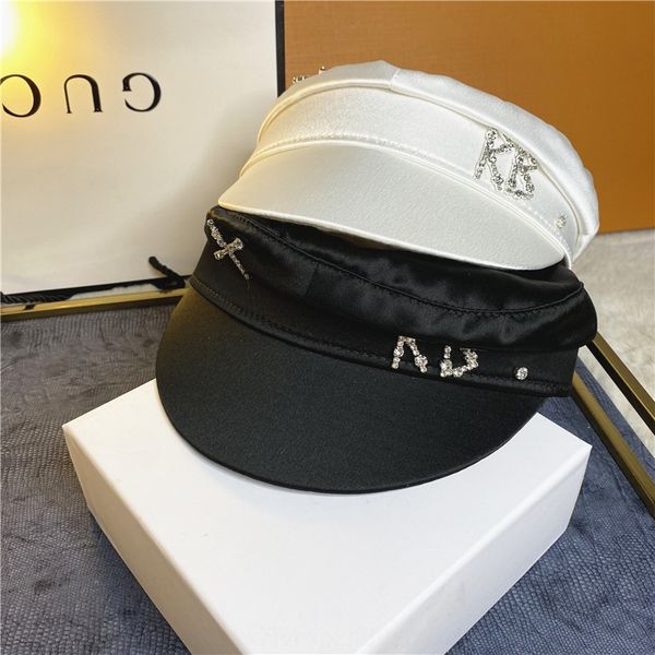 2020 new rb silk navy hat summer hand-sewn beret rhinestone beret hat fashion casual youth cap, Blue;gray
2020 new rb silk navy hat summer hand-sewn beret rhinestone beret hat fashion casual youth cap, Blue;gray